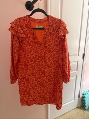 Vineyard Vines Orange Floral Button-Up Blouse
